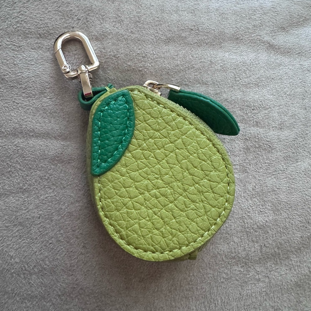 Green Pear Keychain Coin Purse